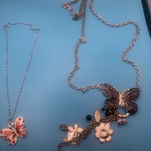 2ct Butterfly Pendant Chain Fashion 18" 23" Necklaces